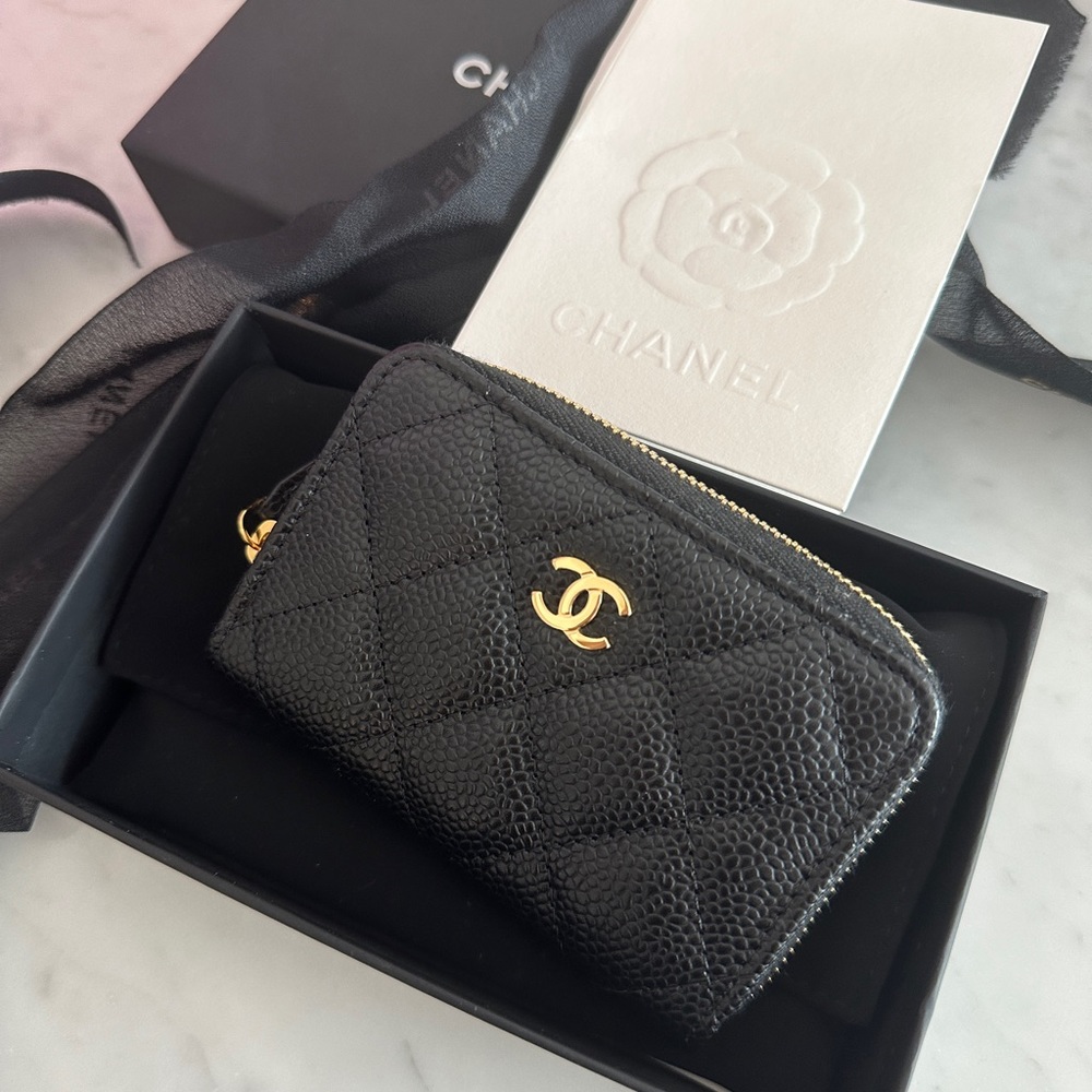 Chanel Black Caviar CC Zip Coin Purse